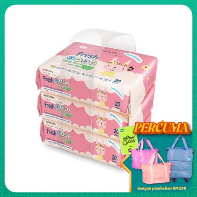 WATSONS Fresh Baby Wipes 20's x 3