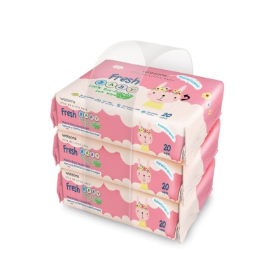 WATSONS - Fresh Baby Wipes 20's x 3 image