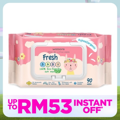 WATSONS Baby Wipes Fresh Hypoallergenic 90's