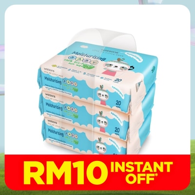 WATSONS Lotion Baby Wipes 20's x 3