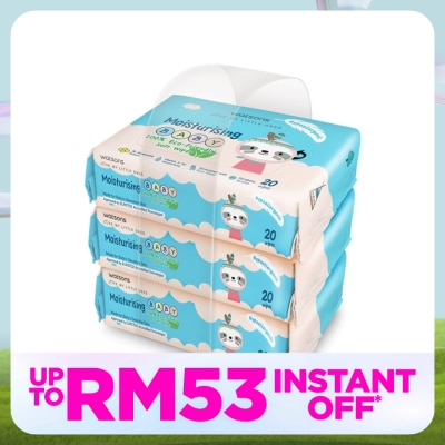WATSONS Lotion Baby Wipes 20's x 3