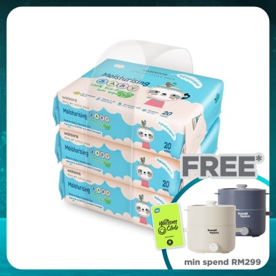WATSONS Lotion Baby Wipes 20's x 3