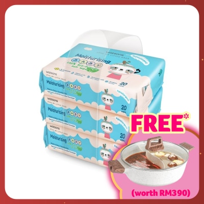 WATSONS Lotion Baby Wipes 20's x 3