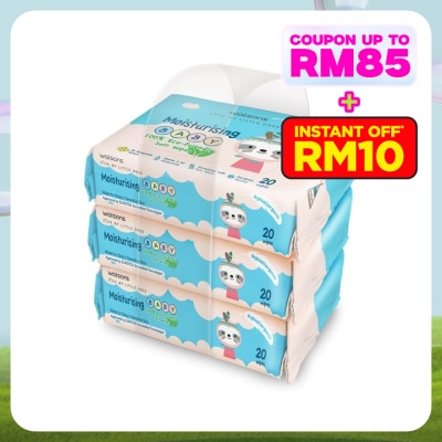 WATSONS Lotion Baby Wipes 20's x 3