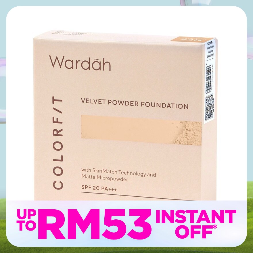WARDAH Clrfit Velvet Powder Foundation 22N Light Ivory