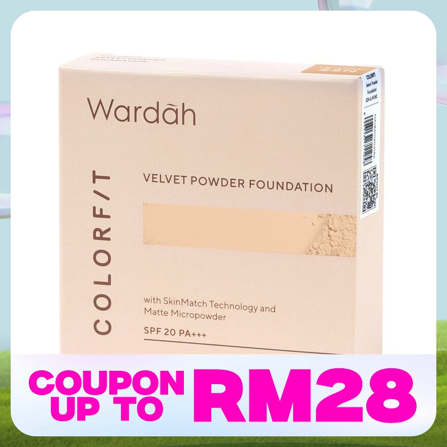 WARDAH Clrfit Velvet Powder Foundation 22N Light Ivory