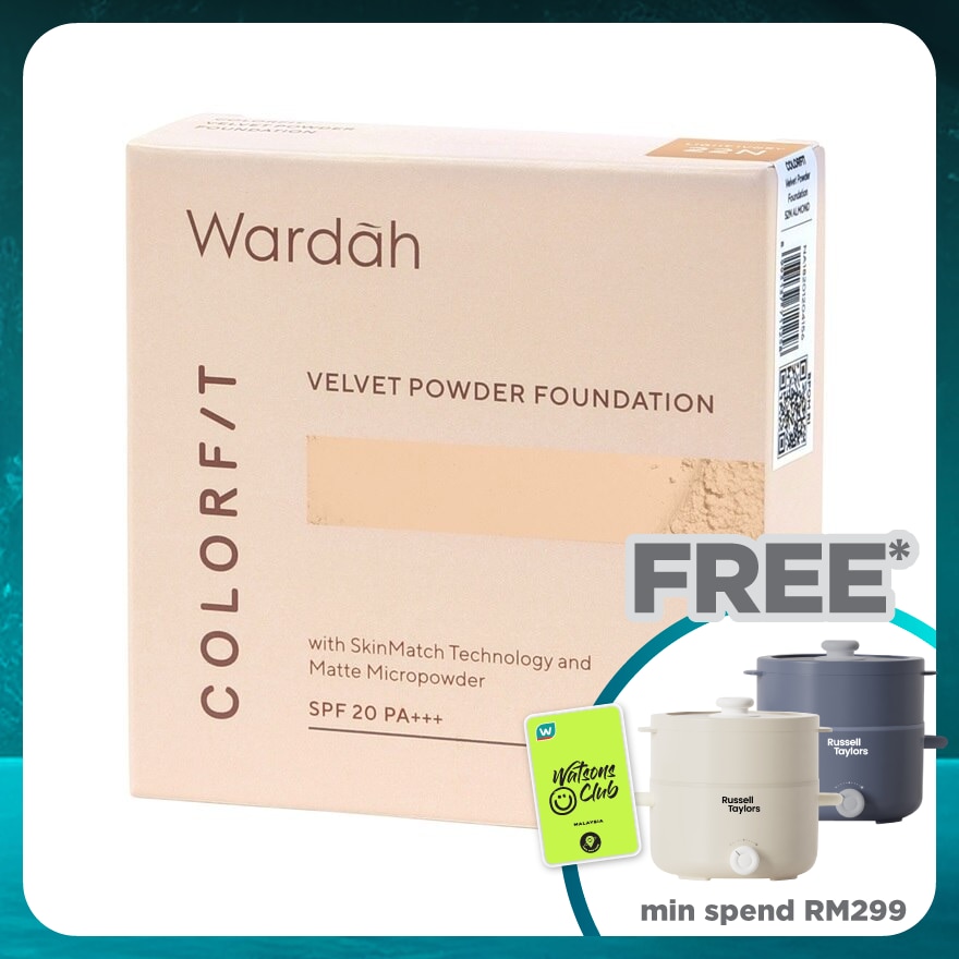 WARDAH Clrfit Velvet Powder Foundation 22N Light Ivory