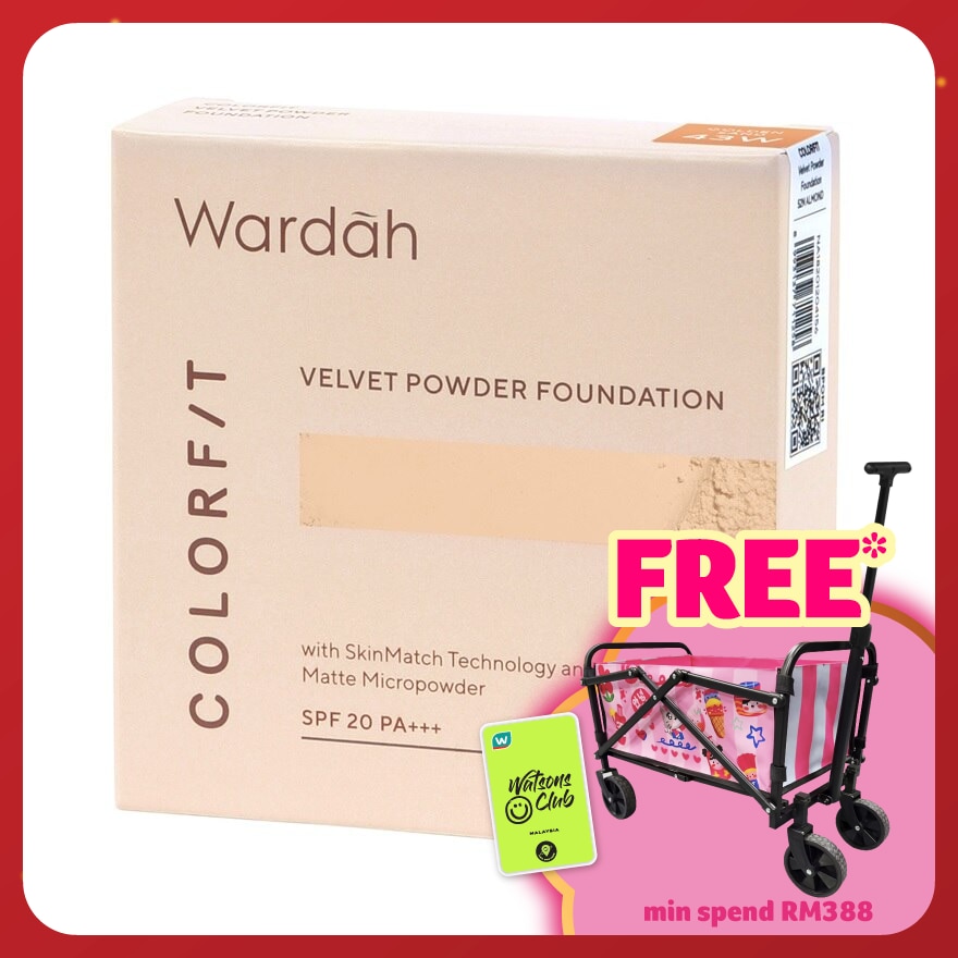 WARDAH Clrfit Velvet Powder Foundation 43W Golden Sand