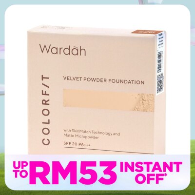 WARDAH Clrfit Velvet Powder Foundation 52N Almond