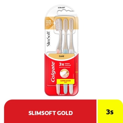 COLGATE SlimSoft CharcoalGold Toothbrush (Ultra Soft) 3s