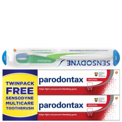 PARODONTAX Original Toothpaste 2 x 90g Foc Toothbrush