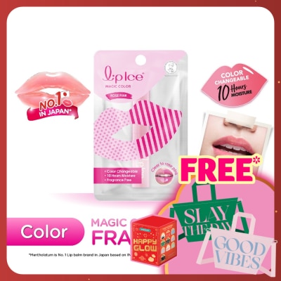 MENTHOLATUM LIPCARE Magic Color Rose Pink Fragrance Free 2g