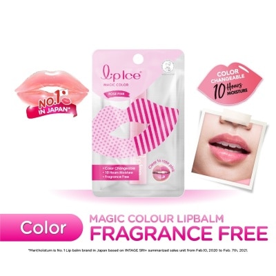 MENTHOLATUM LIPCARE Magic Color Rose Pink Fragrance Free 2g