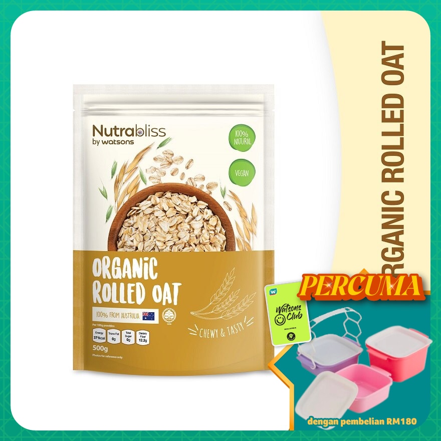Organic Rolled Oat 500g (100% Natural)