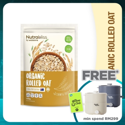 NUTRABLISS BY WATSONS Organic Rolled Oat 500g (100% Natural)