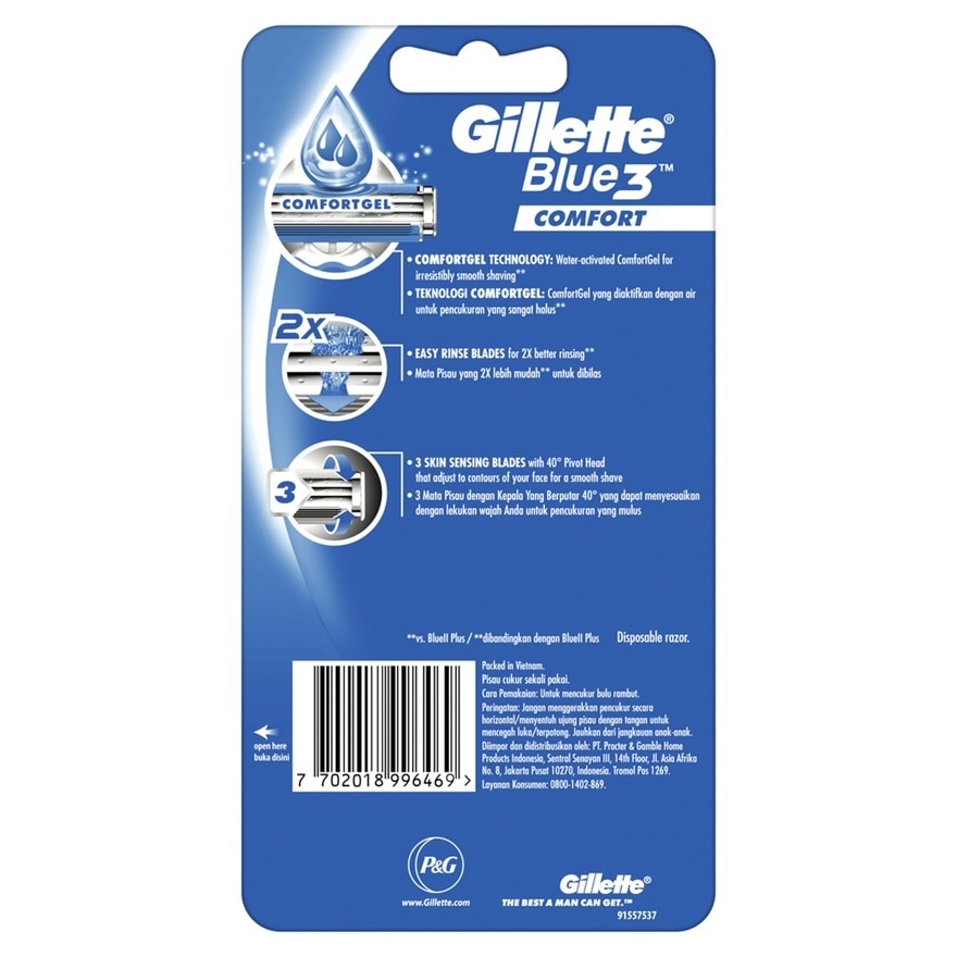 Blue3 Comfort Sensitive Disposable Razor 2's