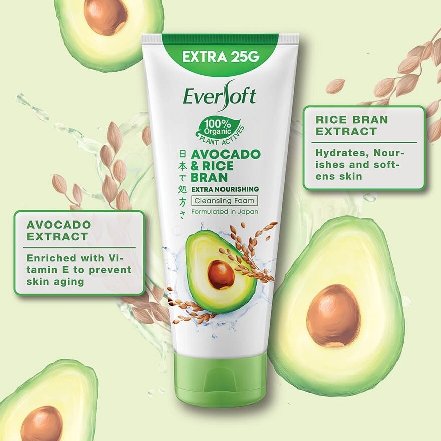 Avocado and Rice Bran Facial Cleanser 195G