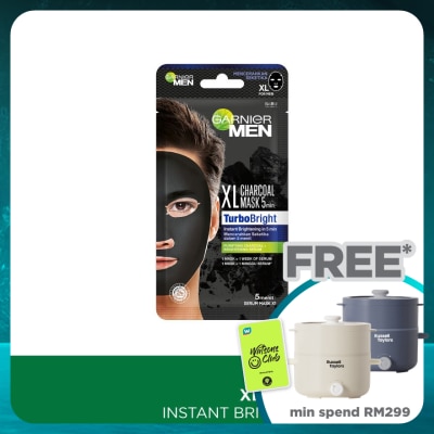 GARNIER MEN Turbobright Charcoal Mask XL 1s