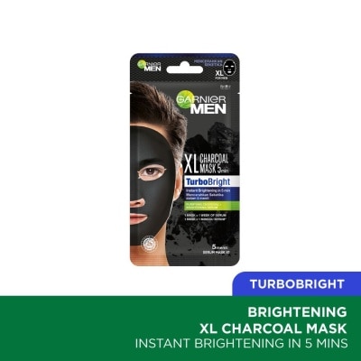 GARNIER MEN Turbobright Charcoal Mask XL 1s