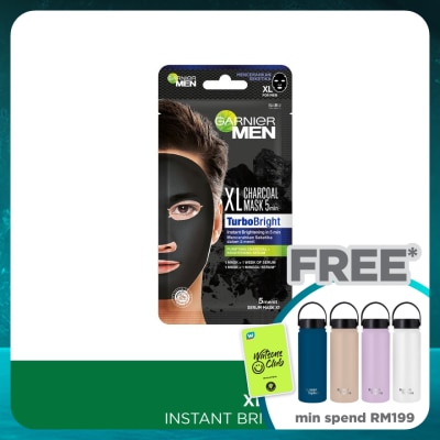 GARNIER MEN Turbobright Charcoal Mask XL 1s