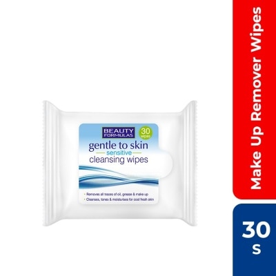 BEAUTY FORMULAS Sensitive Make Up Remover Wipes 30s