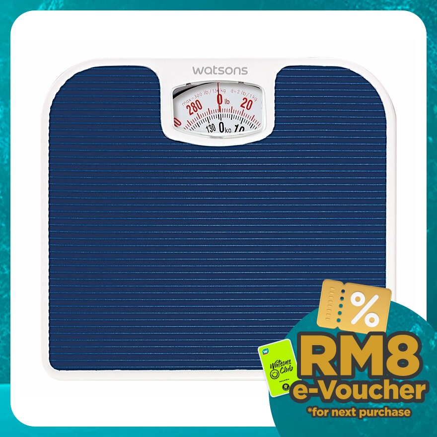 Bathroom Scale PVC footmat with stripes.