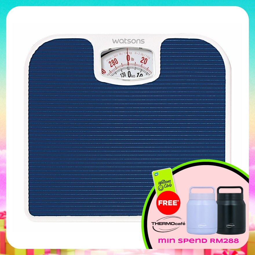 Bathroom Scale PVC footmat with stripes.