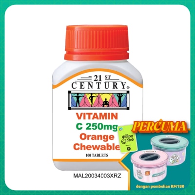 21ST CENTURY Vitamin C 250mg Chewable 100's