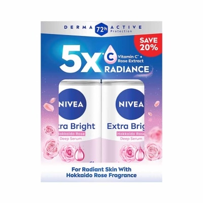 NIVEA Deodorant Deep Brightening Serum Hokkaido Rose Roll On TWP 2x50ml