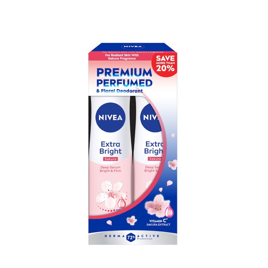 Deodorant Extra Bright Sakura Deep Serum Spray TWP 2x150ml image