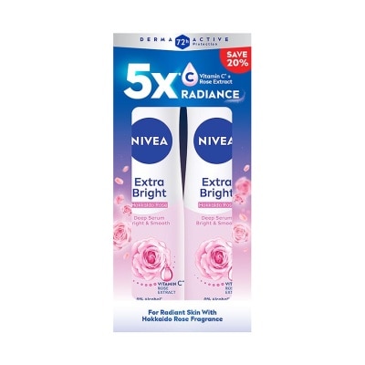 NIVEA - Deodorant Deep Brightening Serum Hokkaido Rose Spray TWP 2x150ml