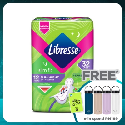 LIBRESSE Slim Fit Slim Night 32cm Wings 12's