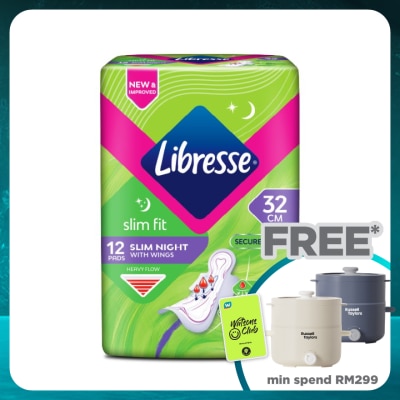 LIBRESSE Slim Fit Slim Night 32cm Wings 12's