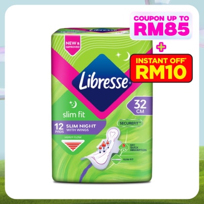 LIBRESSE Slim Fit Slim Night 32cm Wings 12's