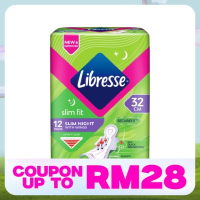 LIBRESSE Slim Fit Slim Night 32cm Wings 12's