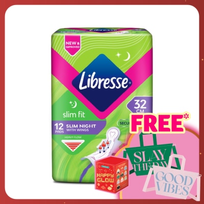 LIBRESSE Slim Fit Slim Night 32cm Wings 12's