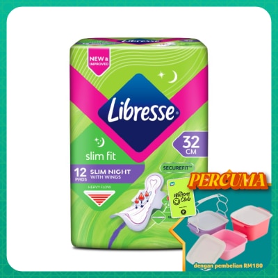 LIBRESSE - Slim Fit Slim Night 32cm Wings 12's