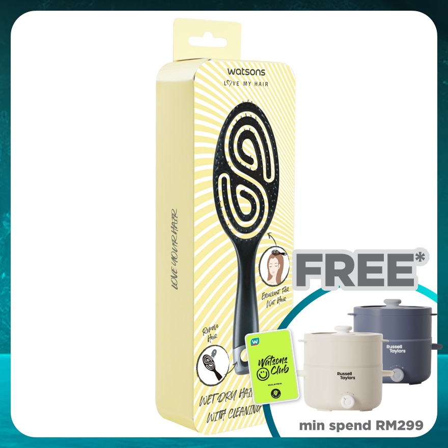 Wet Dry Hairbrush With Cleaning Cap 1S