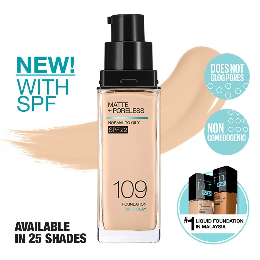 Fit Me Matte Liq Foundation SPF  109 Light Ivory