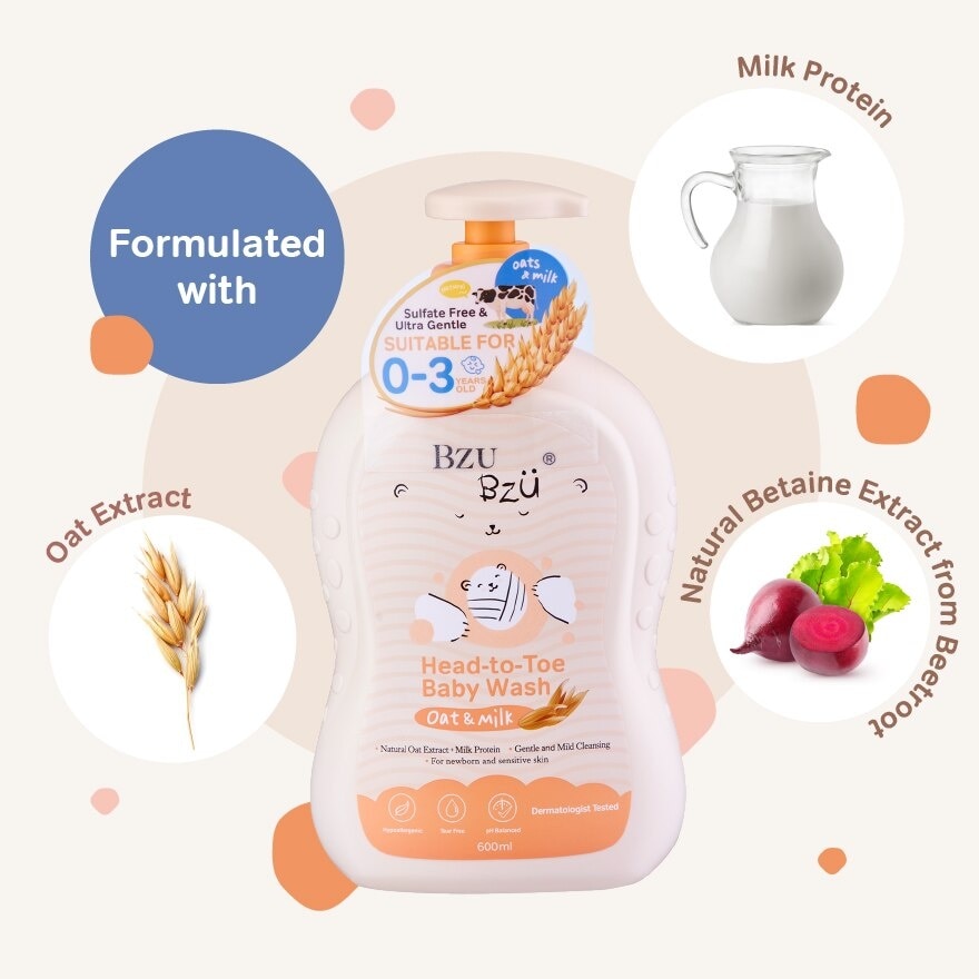 Oat & Milk Head-To-Toe Baby Wash 600ml