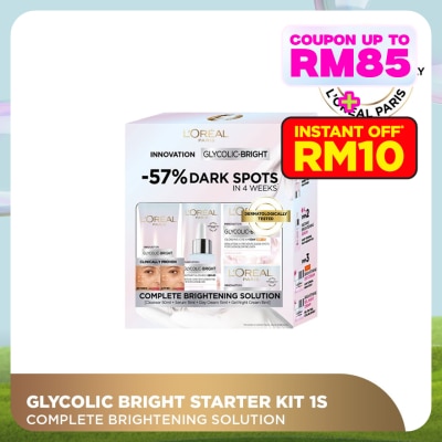 L'OREAL PARIS SKIN CARE Glycolic Bright 4 Piece Starter Kit 1s