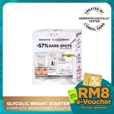 L'OREAL PARIS SKIN CARE Glycolic Bright 4 Piece Starter Kit 1s