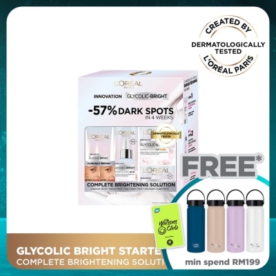 L'OREAL PARIS SKIN CARE Glycolic Bright 4 Piece Starter Kit 1s
