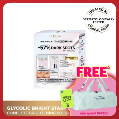 L'OREAL PARIS SKIN CARE Glycolic Bright 4 Piece Starter Kit 1s