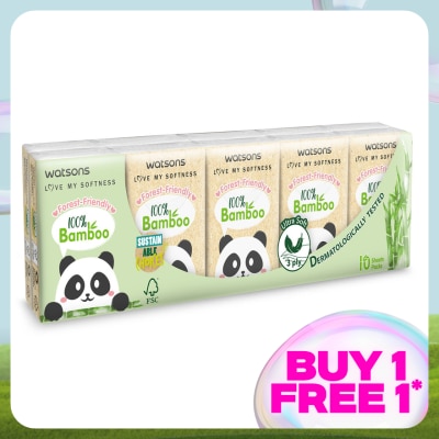 WATSONS Forest-Friendly Bamboo Mini Hankies 3plyx10shtx10s