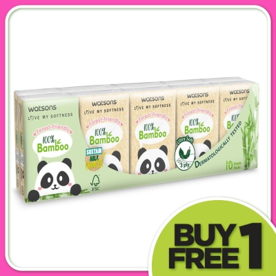 WATSONS Forest-Friendly Bamboo Mini Hankies 3plyx10shtx10s