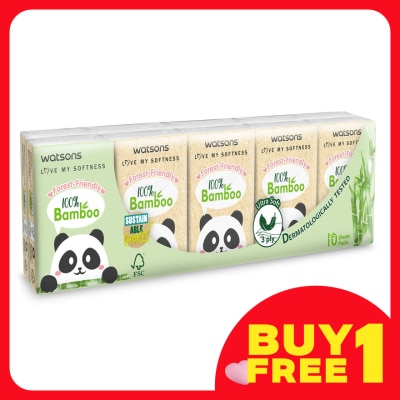 WATSONS Forest-Friendly Bamboo Mini Hankies 3plyx10shtx10s