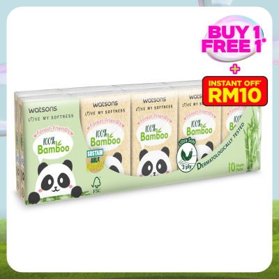 WATSONS Forest-Friendly Bamboo Mini Hankies 3plyx10shtx10s