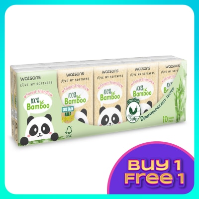 WATSONS Forest-Friendly Bamboo Mini Hankies 3plyx10shtx10s