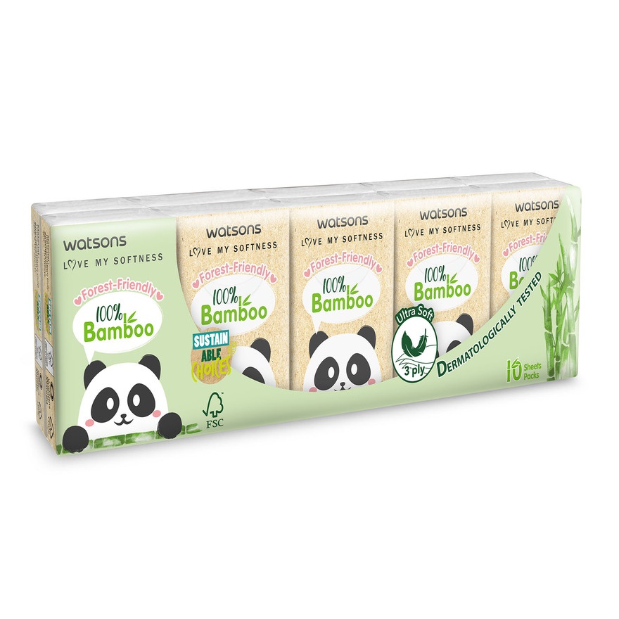 Forest-Friendly Bamboo Mini Hankies 3plyx10shtx10s image